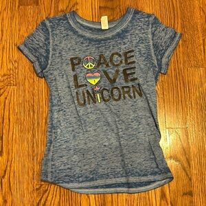 Royal Apparel Girls Blue Tee With Writing Size M